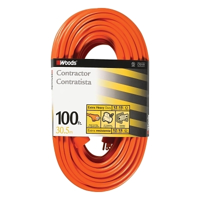 EXTENSION CORD 12/3 X100 FT ORAN